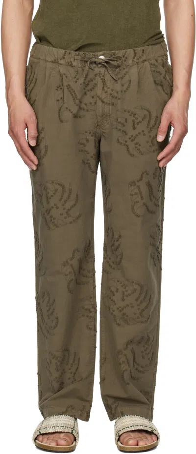 Oas Khaki Emberia Billie Dobby Trousers In Grey