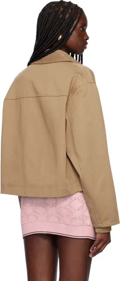 Amiri Brown Ma Quad Work Jacket In Camel