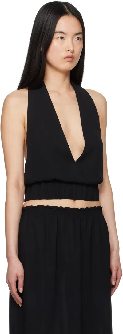 Ashley Williams Black Halter Neck Top In Black
