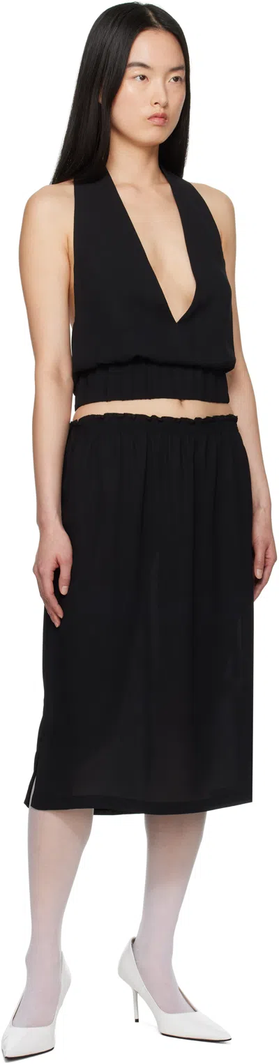 Ashley Williams Black Halter Neck Top In Black