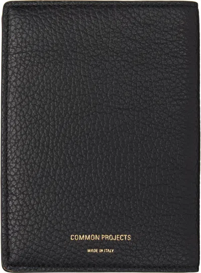 Common Projects Black Folio Passport Holder In 7001 Black Textured