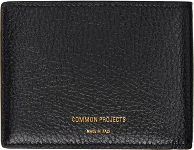 Common Projects Black Standard Wallet In 7001 Black Textured