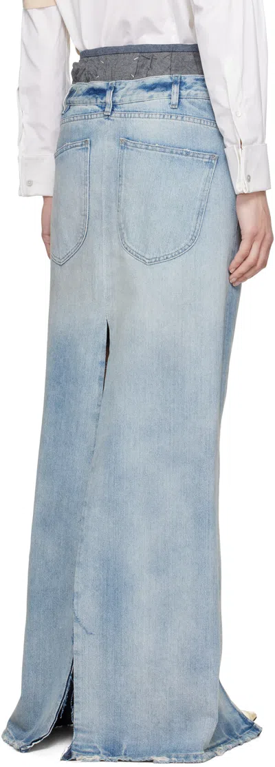 Maison Margiela Anonimity Of The Lining Long Denim Skirt In Blue