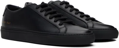 Common Projects Achilles Low-top Sneakers In Black Calf Leather In Black