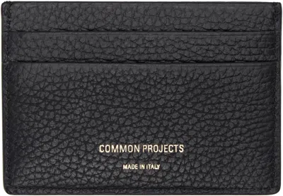Common Projects Black Multi Card Holder In 7001 Black Textured
