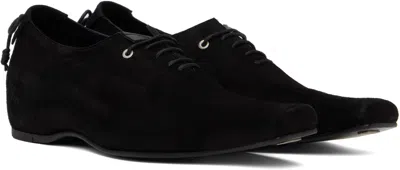 Ader Error Black Velvet Oxfords In Black