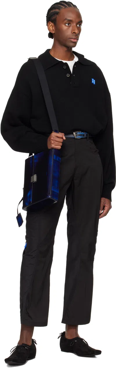 Ader Error Black Velvet Oxfords In Black