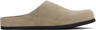 Common Projects Clog In Suede Sandals - Leather - Beige In *0240 Taupe