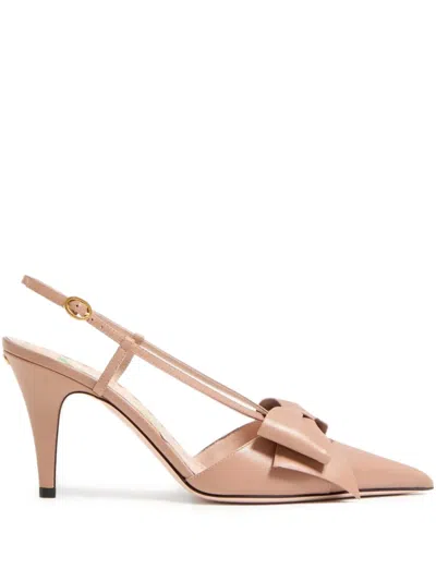 Valentino 'bowow' Slingback With Pointed Toe And Stiletto Heel In Pink