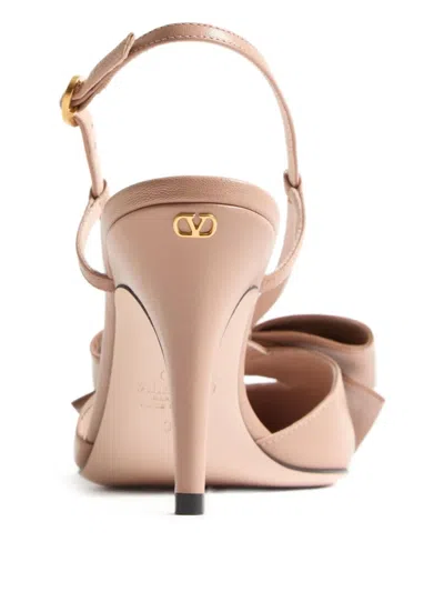 Valentino 'bowow' Slingback With Pointed Toe And Stiletto Heel In Pink