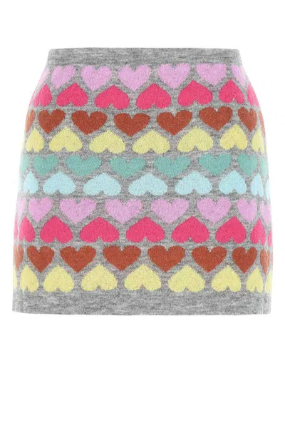 Marco Rambaldi Embroidered Mohair Blend Mini Skirt In Printed