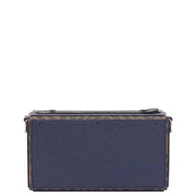 Fendi Soft Trunk Baguette Leather Crossbody Bag In Blue