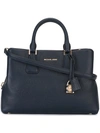 Michael Michael Kors Mercer Large Grained Leather Tote In Blue