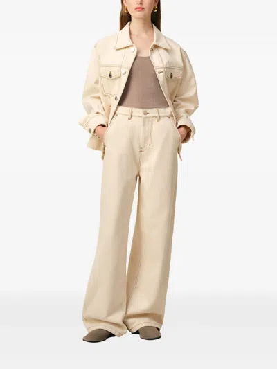 Ami Alexandre Mattiussi Wide-leg Jeans With Pockets And Belt Loops In Neutrals