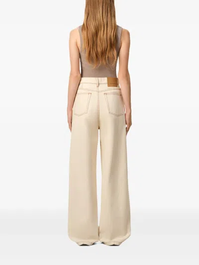 Ami Alexandre Mattiussi Wide-leg Jeans With Pockets And Belt Loops In Neutrals