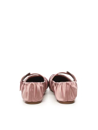 Paris Texas Sveva Satin Ballet Flats In Dark Phard
