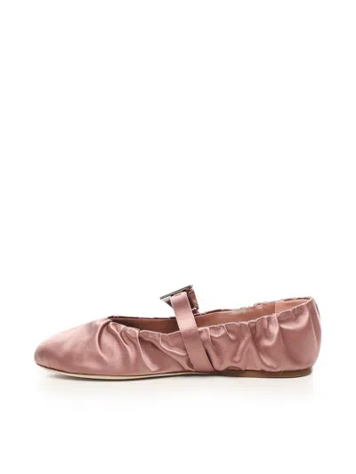 Paris Texas Sveva Satin Ballet Flats In Dark Phard