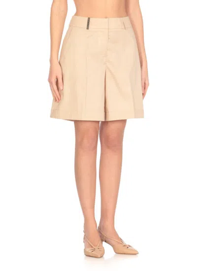 Shop Peserico Shorts In Beige