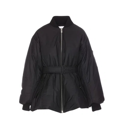 Alaïa Womens Belted Padded Shell Bomber Jacket Noir Alaia In Black