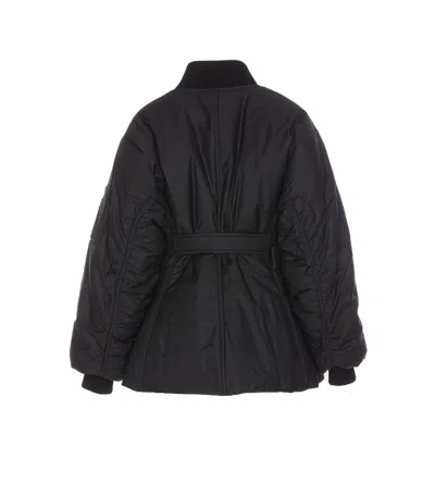 Alaïa Womens Belted Padded Shell Bomber Jacket Noir Alaia In Black