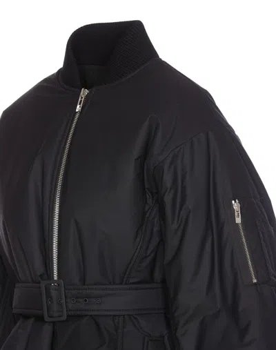 Alaïa Womens Belted Padded Shell Bomber Jacket Noir Alaia In Black