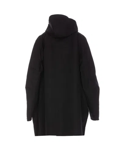 Lemaire Raincoat Jacket With High Neck And Hood In Black