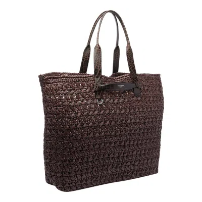 Dolce & Gabbana Crochet Tote Bag Woven Texture In Brown