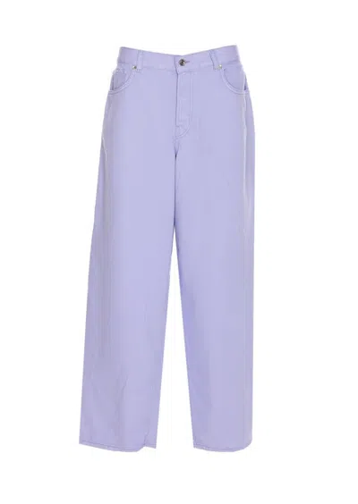 Liu •jo Trousers Flared Wide-leg 5 Pockets In Purple