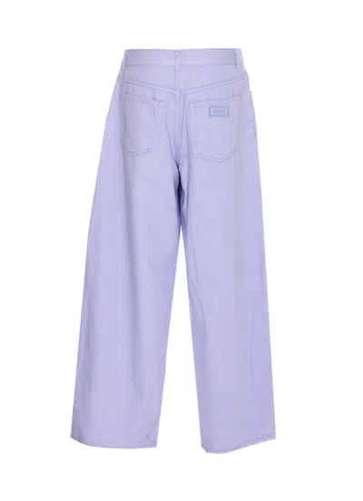 Liu •jo Trousers Flared Wide-leg 5 Pockets In Purple