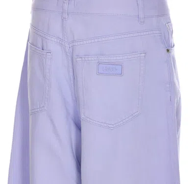 Liu •jo Trousers Flared Wide-leg 5 Pockets In Purple