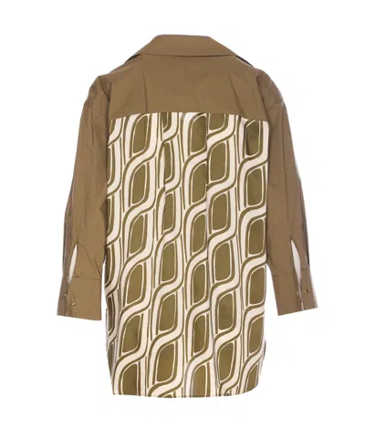 Liu •jo Collared Neck Shirt With Front Pocket In Green