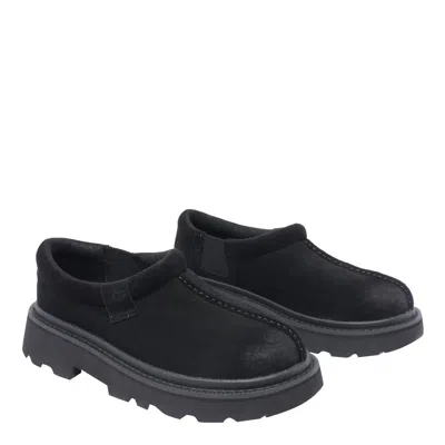 Ugg Mens Tasman Lug Suede And Shearling Slippers Blac In Black