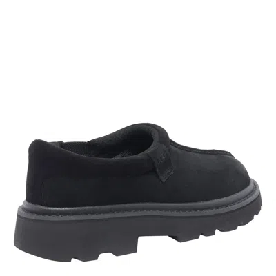 Ugg Mens Tasman Lug Suede And Shearling Slippers Blac In Black