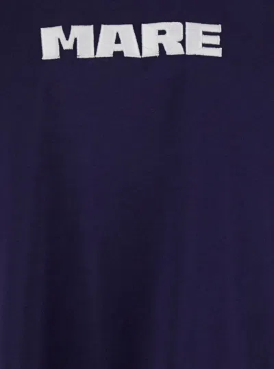 Msgm Blue T-shirt With Print On The Front And Logo On The Back In Cotton Man In Blue
