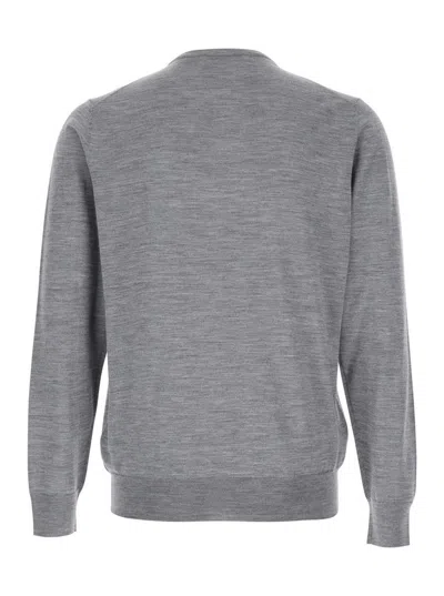Lardini Knitted Crew-neck Jumper In Grey