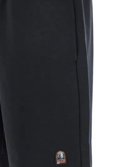 Parajumpers Cairo Black Shorts With Elastic Drawstring Waist And Logo Patch On The Front In Cotton Blend Man In Black
