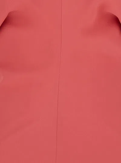 Plain Abito Maniche Corte Medi Scollo A V In Pink