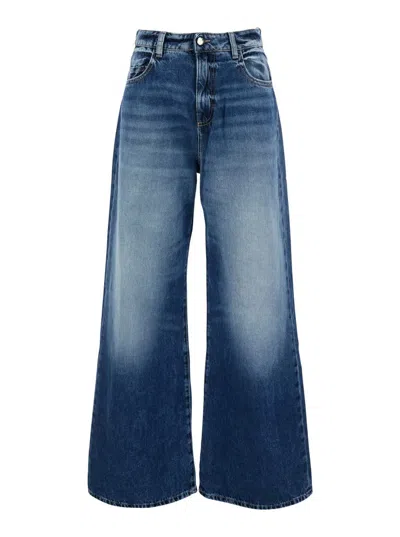 Icon Denim Poppy Blue Jeans With Medium Rise And Logo Patch On The Rear In Denim Woman In Blue