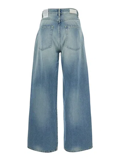 Icon Denim Poppy Blue Jeans With Medium Rise And Logo Patch On The Rear In Denim Woman In Blue