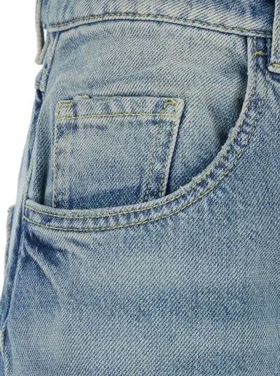 Icon Denim Poppy Blue Jeans With Medium Rise And Logo Patch On The Rear In Denim Woman In Blue