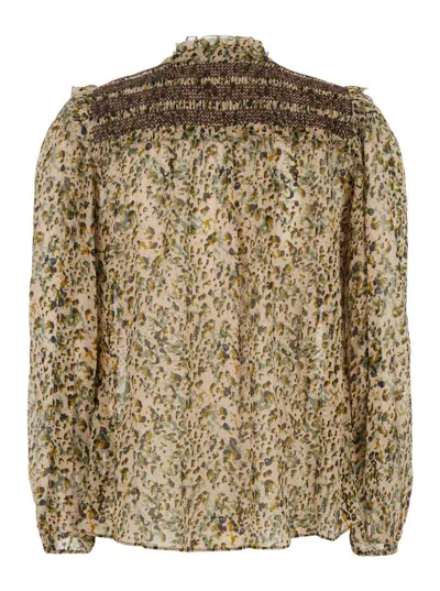Ba&sh Multicolor Shirt With Lace Closure And All-over Print In Viscose Woman In Multicolor