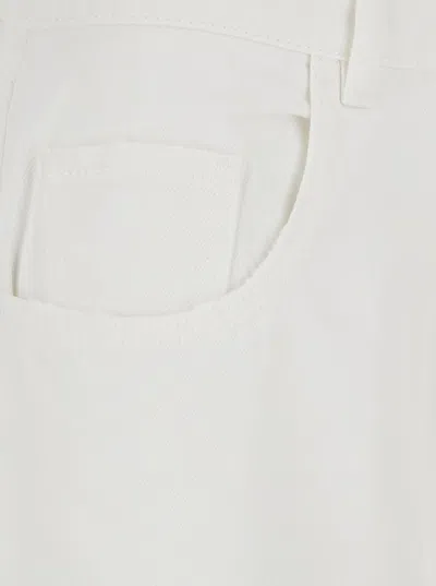 Icon Denim Poppy White Jeans With Medium Rise And Logo Patch On The Rear In Denim Woman In White