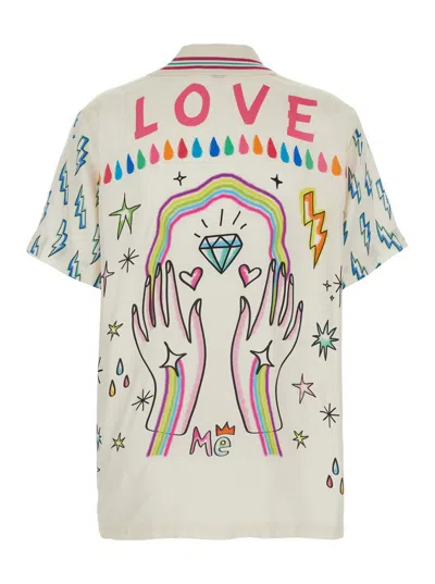Me369 'korin' Multicolor Shirt With V Neck And All-over Print In Viscose Woman In Multicolor