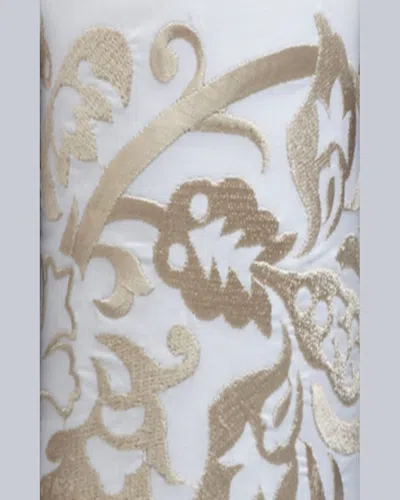 Sferra King 406 Thread Count Plumes Embroidered Flat Sheet In Gray