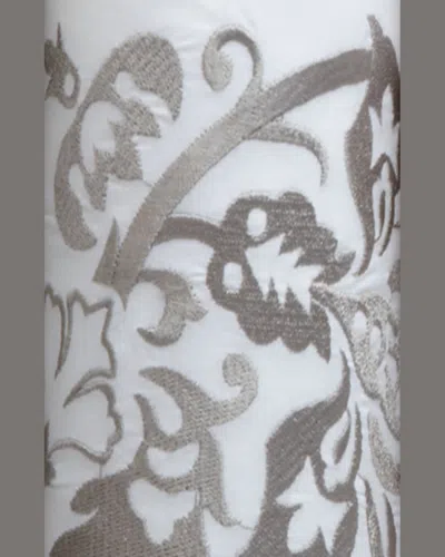 Sferra King 406 Thread Count Plumes Embroidered Flat Sheet In Gray