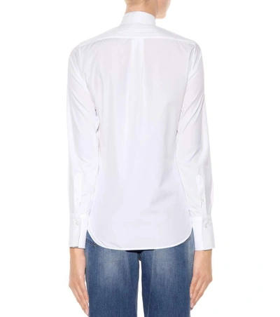 Shop Valentino Embellished Cotton Shirt In White