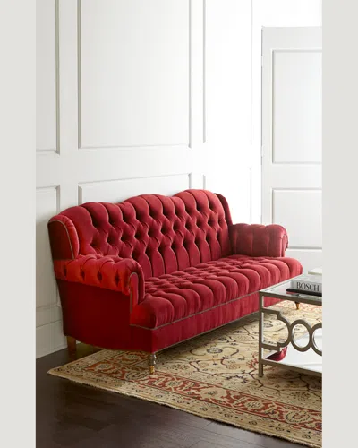 Haute House Mr. Smith Cranberry Tufted Sofa 94.5' In Cranberry
