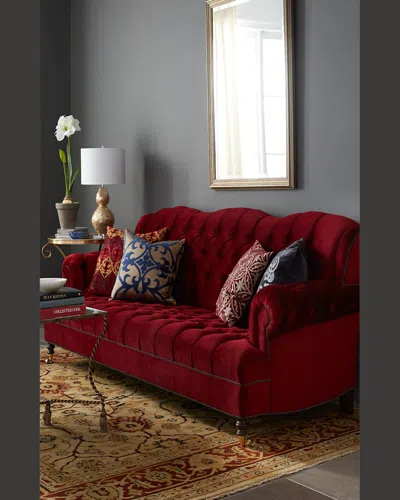 Haute House Mr. Smith Cranberry Tufted Sofa 94.5' In Cranberry