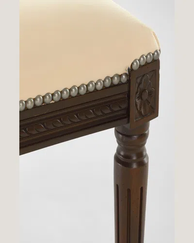 Massoud Ingram Leather Dining Chair In Ivory