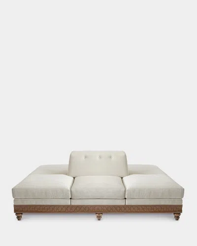 Peninsula Home Collection Serena Double-sided Sofa In Ivory/straw
